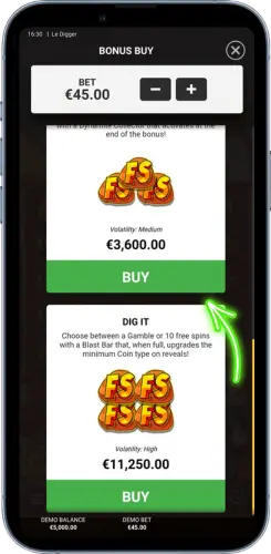 Le Digger Freispiele und Bonusvarianten auswählen